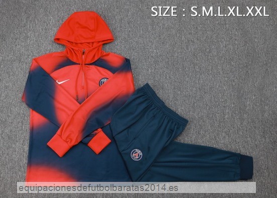 Nuevo Conjunto Completo Chaqueta Con Capucha Paris Saint Germain 23/24 Rojo Azul Baratas